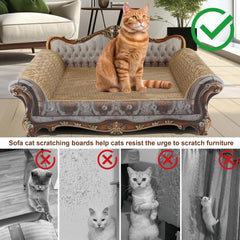 COOZMENT sofa scratching couch arms view with protective sides and scratching surface.