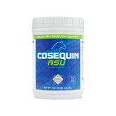 Cosequin ASU horse powder container shows joint support for athletic horses.