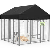 COSHNIBI roof cover for 10x10 kennel — top view showing weather protection