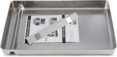 COSPARX stainless steel litter tray front view shows durable steel surface for long-term use