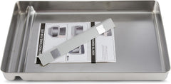 COSPARX stainless steel litter tray front view shows durable steel surface for long-term use