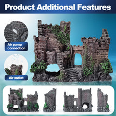 CousDUoBe resin cave decor provides shelter and exploration nooks for aquatic pets.