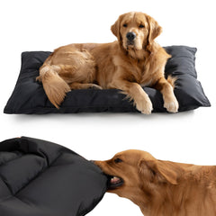 Couzssyhi chew-proof dog bed front view shows rugged, bite-resistant construction.