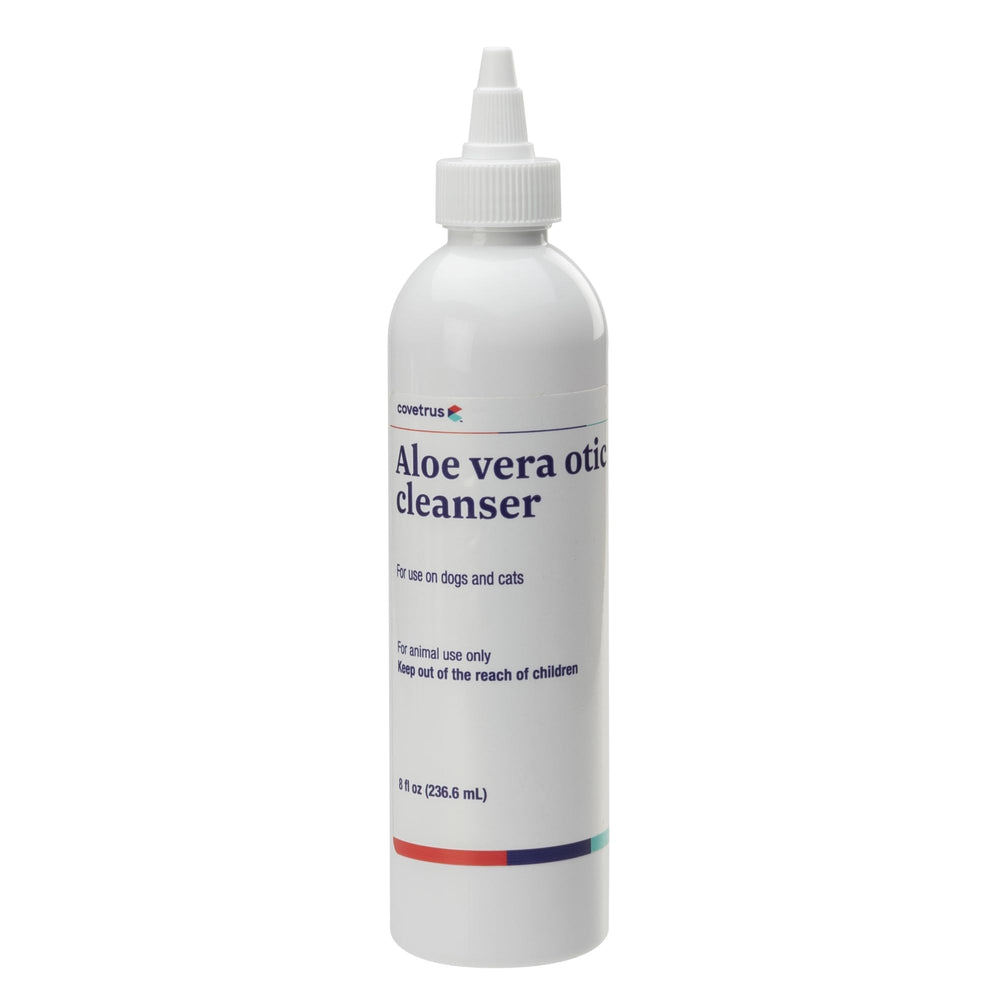 Covetrus Aloe Otic bottle for dogs and cats showing gentle ear cleansing