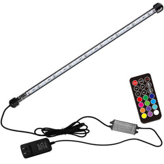 COVOART 23-inch LED aquarium light front view showing vivid RGB colors for your tank