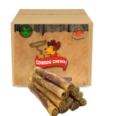 Cowdog Chews Rawhide Gourmet Meaty Rolls packaging showcases premium beef filling for long-lasting enjoyment.