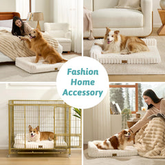 COZY KISS Cute Dog Bed in faux rabbit fur offers soft year-round comfort