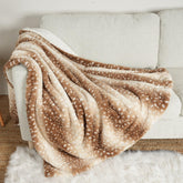 COZY KISS deer print blanket front view offers plush warmth for you and pets.