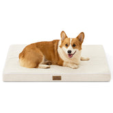 Cozy Kiss dog crate bed, rectangular top view with orthopedic foam for large dogs.