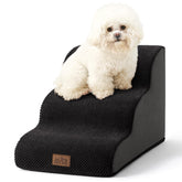 COZY KISS dog stairs 3-step curved design supports small dogs reaching the sofa