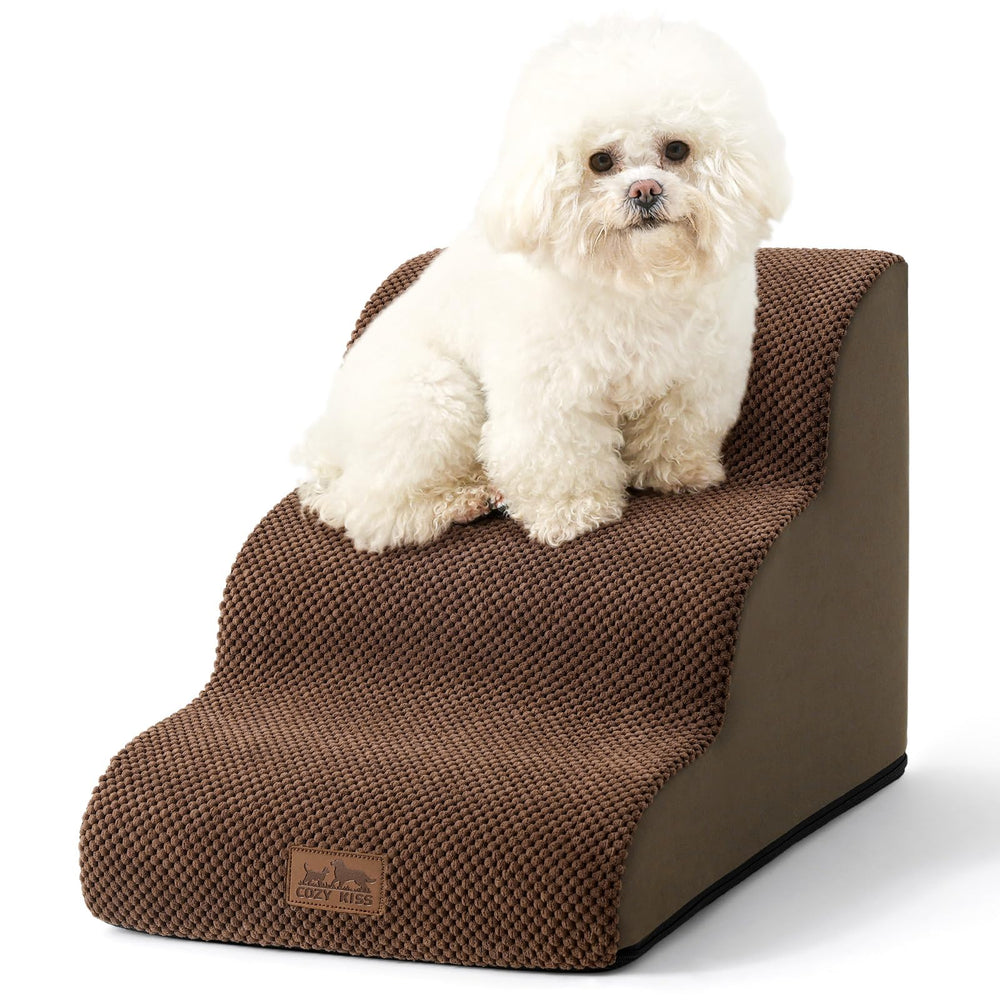 COZY KISS dog stairs with curved 3-step design for easy sofa access