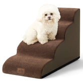 COZY KISS dog stairs curved design with four steps for gentle sofa access.