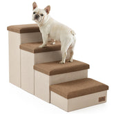 COZY KISS dog stairs with four wide steps for easy bed and couch access.