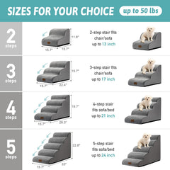 COZY KISS bed-edge stairs help pets reach sofas safely and comfortably.