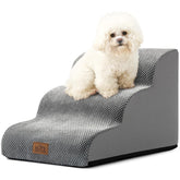 COZY KISS dog stairs with curved 3-step design for gentle climbs