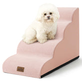COZY KISS curved 4-step pink dog stairs for gentle access to furniture