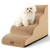 COZY KISS dog stairs curved four-step design aiding small dogs to reach sofas safely.