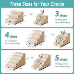 COZY KISS dog stairs foam core provides durable support