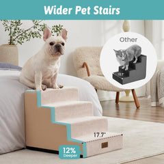 Non-slip base keeps COZY KISS dog stairs steady during use.