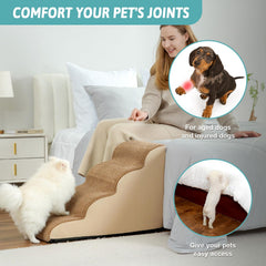 COZY KISS dog stairs non-slip base minimizes sliding on floors.
