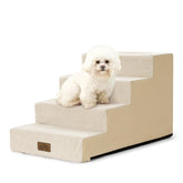 COZY KISS dog stairs with three-point-nine-inch step height for small dogs, easy climbs