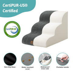 COZY KISS dog stairs washable cover simplifies cleaning after use.