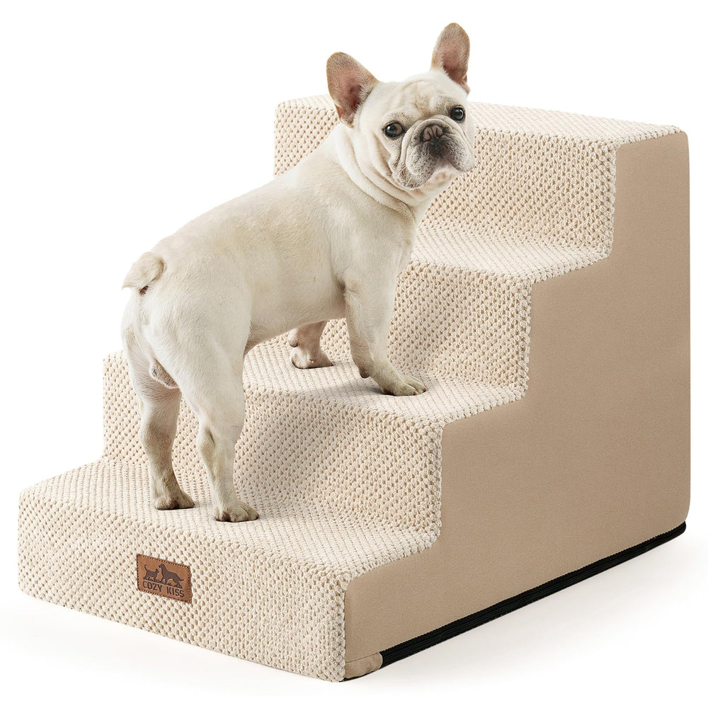 COZY KISS dog stairs with widened design offer stable access to couches.