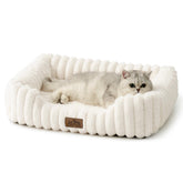 COZY KISS orthopedic bed top view in cream for small dogs, joint support
