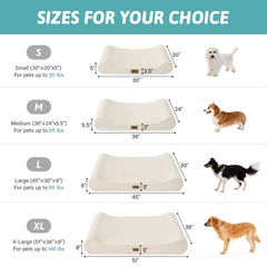 COZY KISS orthopedic bed beige boat-shaped side view showing plush surface and edge support