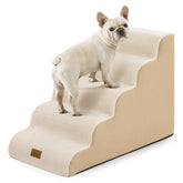 COZY KISS Wide Dog Stairs front view with broad steps for easy climbs.