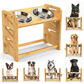 CozyLazy elevated dog bowl stand overview for comfortable meals.