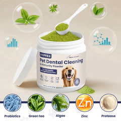 CPFK dog dental powder sprinkled into food without altering flavor.