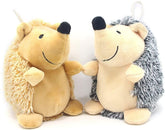 CPYOSN Hedgehog squeaky plush toy in grey and yellow for engaging play.