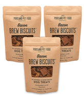 Crafted by Humans Brew Biscuit pack-front with 3x5 oz bags, upcycled grains.
