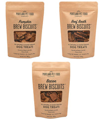 Crafted by Humans Brew Biscuit variety pack front view, ideal for training rewards and daily snacking.