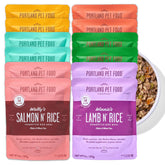 Crafted by Humans Loved by Dogs Portland pouch open for easy, ready-to-serve meals
