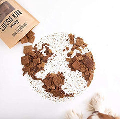 Upcycled spent grains origin image emphasizes sustainable Portland sourcing.
