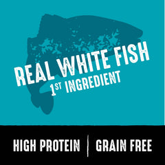 CRAVE grain-free formula nutrition panel highlights salmon and ocean fish proteins.