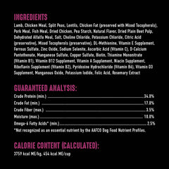 CRAVE high-protein 34 percent badge on formula