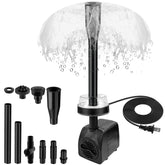 CREPOW pond fountain pump with LED lights for outdoor display.