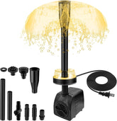 CREPOW LED pond pump with a compact design for versatile indoor and outdoor use.