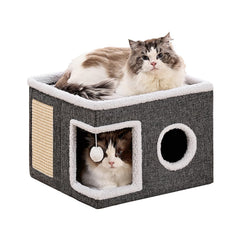 Crispedia cat bed cave with closed space for cozy naps and security.