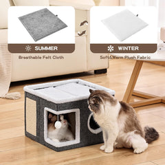 Crispedia cat bed plush hanging ball for interactive fun.