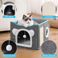 Crispedia Cat House scratch pad keeps claws busy while protecting furniture.