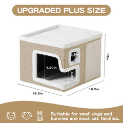 Crispedia cat houses with two reversible cushions for all-season comfort.