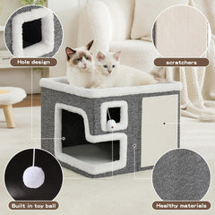 Crispedia foldable cat hideaway condo for easy transport and storage.