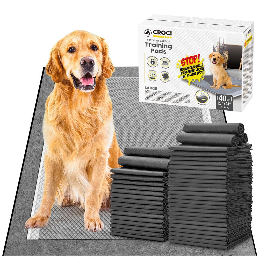 Croci Charcoal Puppy Pads with adhesive tabs for secure training.