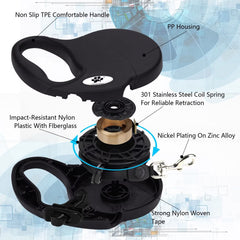 CROWN PAWS tangle-free nylon tape with 360-degree swivel hook