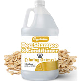 Crystalino oatmeal shampoo bottle pour for easy application and gentle cleansing.