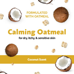 Crystalino oatmeal shampoo label closeup showing oatmeal formula for coat care.